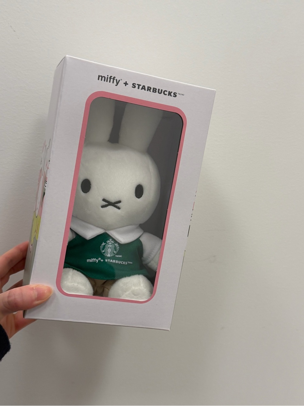 Starbucks White & Green Miffy Plush in Branded Outfit